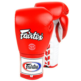 Fairtex Lace Up Boxing Gloves / BGL6 / Red