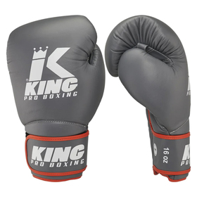 King Pro Boxing Gloves / Star 14 / Grey Red
