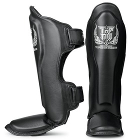 Top King Shin Guards / Leather / Black