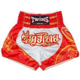 Twins Muay Thai Shorts / Dragon / White Red