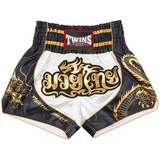 Twins TBS-DR3 White & Black Dragon Muay Thai Shorts Twins TBS-DR3 White & Black Dragon Muay Thai Shorts