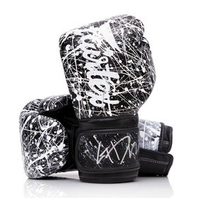 Fairtex BGV14 Black & White Painter Muay Thai Gloves