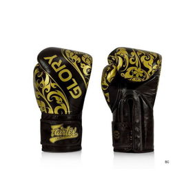 Fairtex Black BGVG2 'GLORY' Lace-up Muay Thai Gloves - 10 oz
