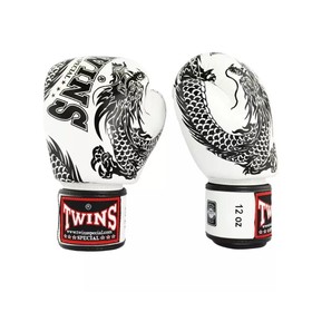 Twins Special Dragon White 12Oz Muay Thai Boxing Gloves FBGVL3-49 