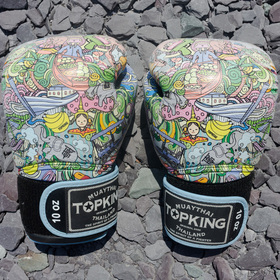 Topking 10oz Thai Culture Muay Thai Boxing Gloves (damaged)