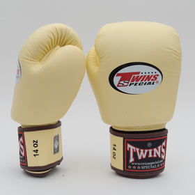 BGVL3 Twins Vanilla Velcro Boxing Gloves / 14 oz only