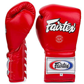 Fairtex Lace-up Boxing Gloves / BGL7 / Red