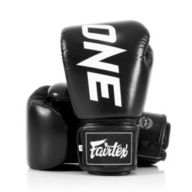 Fairtex Black X ONE Leather Muay Thai Gloves