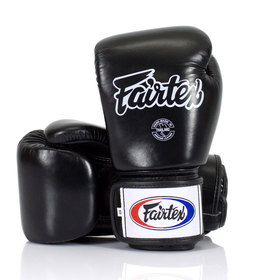 Fairtex BGV1 Black Leather Muay Thai Gloves