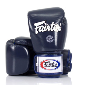 Fairtex BGV1 Blue Leather Muay Thai Gloves