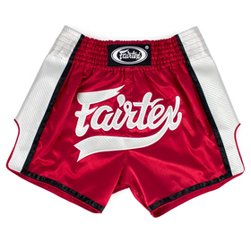 Fairtex BS1704 Red & White Muay Thai Shorts