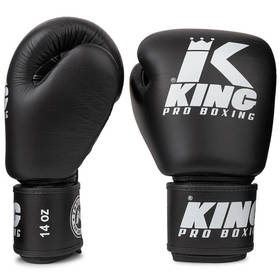 King Pro Boxing Gloves / Leather / Black