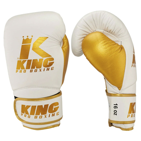 King Pro White & Gold Star 17 Muay Thai Gloves