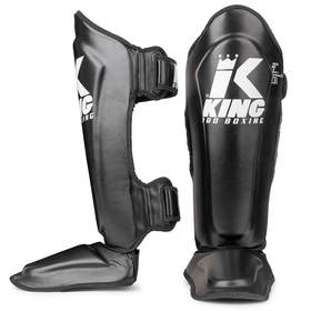 King Pro Shin Guards / Semi-Leather / Black