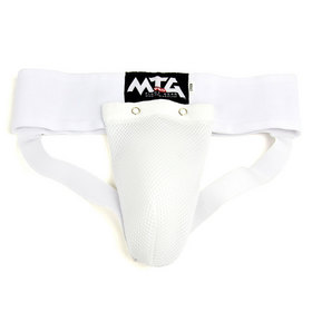 MTG Pro White Kids Elastic Muay Thai Groin Guard