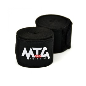 MTG Pro Black 5m Muay Thai Hand Wraps