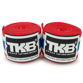 Top King 4m Elastic Cotton Hand Wraps Thai Flag