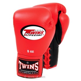 Twins Boxing Gloves / Lace-up / BGLL1 Red Black