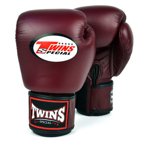 Twins BGVL3 Maroon Leather Muay Thai Gloves