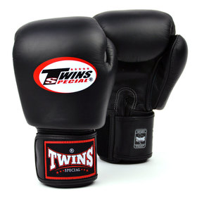 Twins BGVL3 Black Leather Muay Thai Gloves