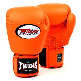 Twins BGVL3 Orange Leather Muay Thai Gloves