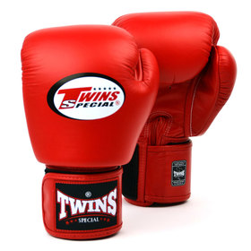 Twins BGVL3 Red Leather Muay Thai Gloves