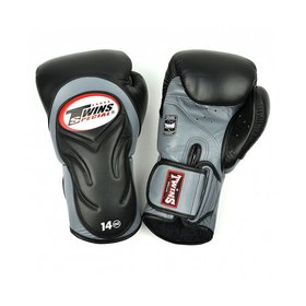 Twins BGVL6 Black & Grey Deluxe Sparring Muay Thai Gloves