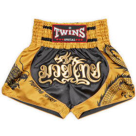 Twins TBS-DR3 Black & Gold Dragon Muay Thai Shorts