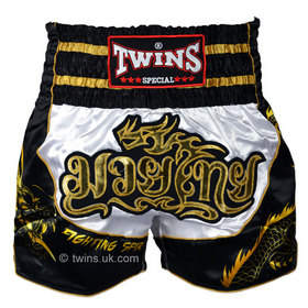 Twins Muay Thai Shorts / Dragon / White Black