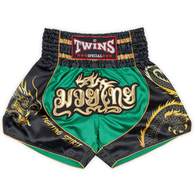 Twins Muay Thai Shorts / Dragon / Green Black
