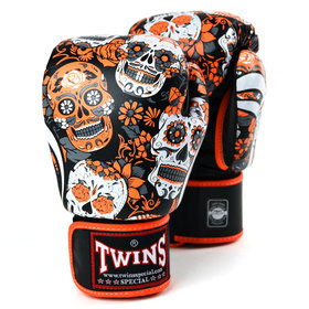Twins FBGVL3-52 Orange Skull Muay Thai Gloves