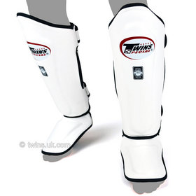 Twins SGL10 White Muay Thai Shin Guards