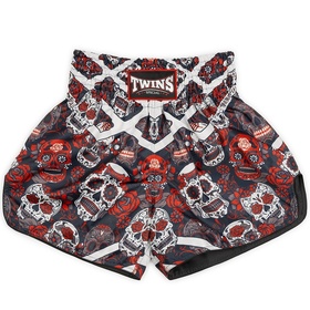 Twins Orange Calavera Muay Thai Shorts