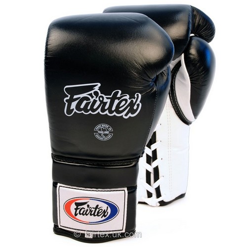 Fairtex Lace-up Boxing Gloves / BGL3 / Black-White
