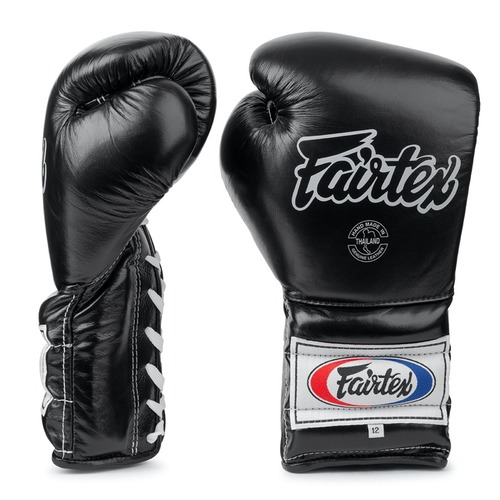  Fairtex Lace-up Boxing Gloves / BGL7 / Black 