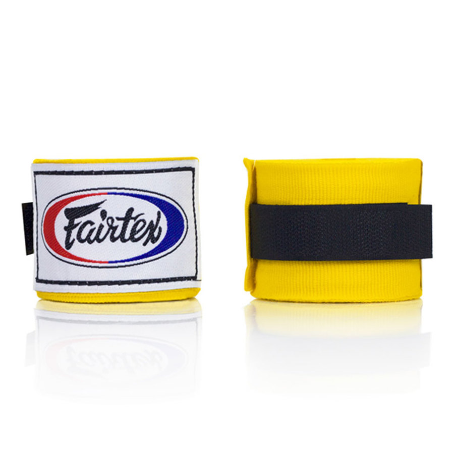 Fairtex Fairtex Elastic Cotton Handwraps HW2 Full Length 180 inch 4.5m Hand Wraps YELLOW 