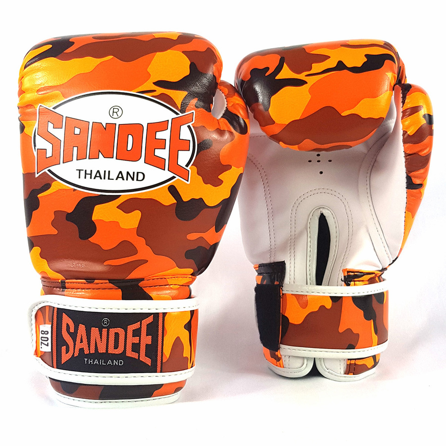 Sandee Body Shield Protection Muay Thai Boxing Synthetic Leather Camo Orange