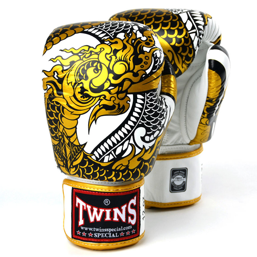 Twins Boxing Gloves / FBGVL3-52 / Nagas White-Gold