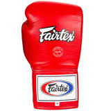 Fairtex Red BGL6 Leather Lace Up Muay Thai Gloves | TBS