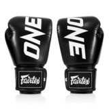 Fairtex Black X ONE Leather Muay Thai Gloves Fairtex Black X ONE Leather Muay Thai Gloves