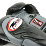 Twins BGVL6 Black & Grey Deluxe Sparring Muay Thai Gloves Twins BGVL6 Black & Grey Deluxe Sparring Muay Thai Gloves