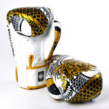 Twins White & Gold Nagas Muay Thai Gloves Twins White & Gold Nagas Muay Thai Gloves