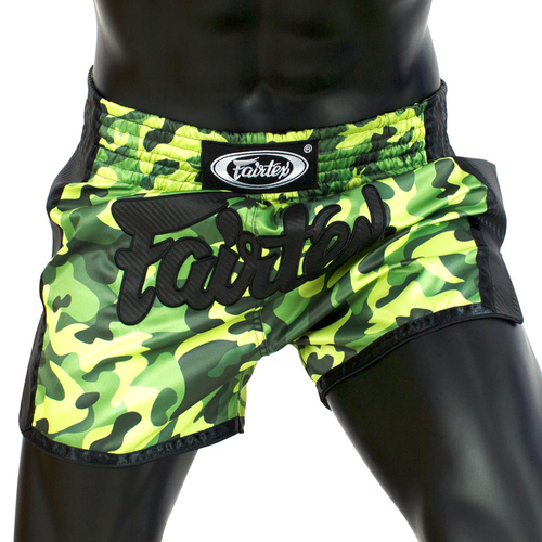 Fairtex Muay Thai Shorts / Slim Cut / Green Camo