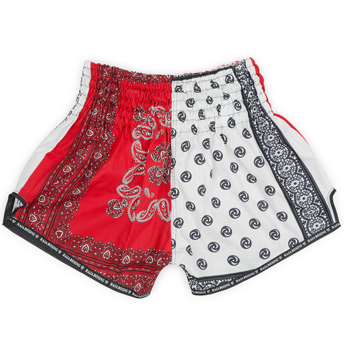 Raja Muay Thai Shorts / R163 / Indian Red/White