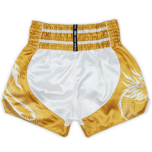Twins Muay Thai Shorts / Dragon / White Gold