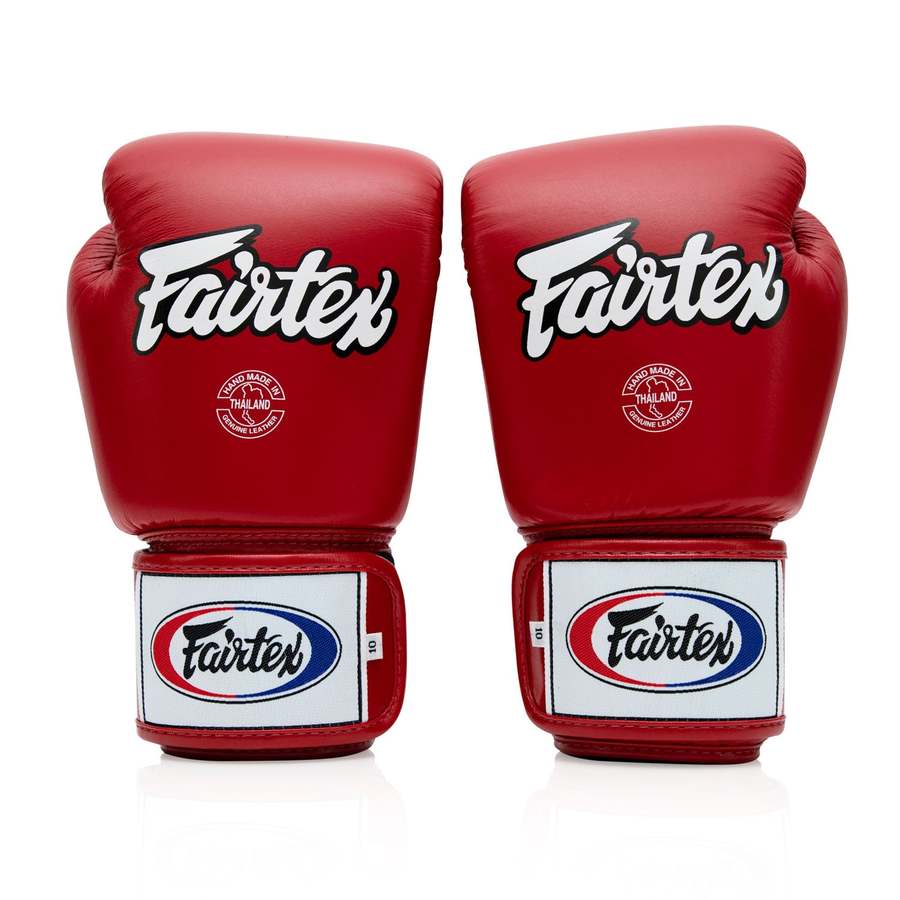 Fairtex BGV1 Red Leather Muay Thai Gloves | TBS