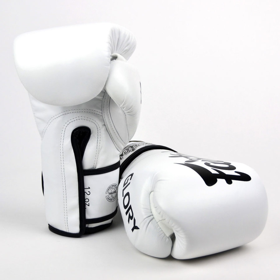 Fairtex X Glory White Velcro Muay Thai Boxing BGVG1 Gloves