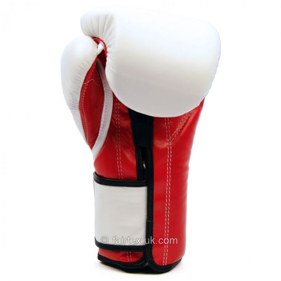 white and red boxing gloves