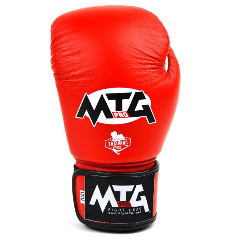 MTG Pro Red Velcro Muay Thai Boxing Gloves VG1 