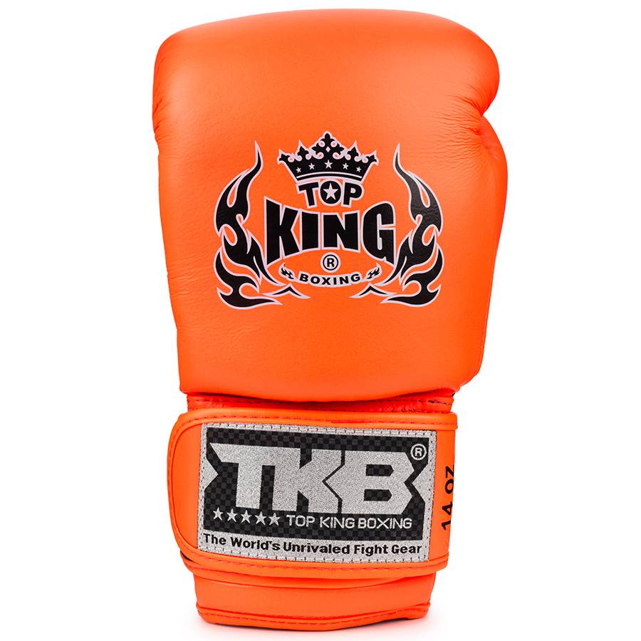 Top King Double Lock Air Boxing Gloves Orange